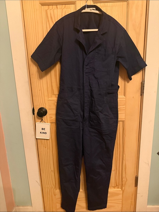 Alex Mill Pants - Alex Mill Navy Short-Sleeve Utility Jumpsuit
